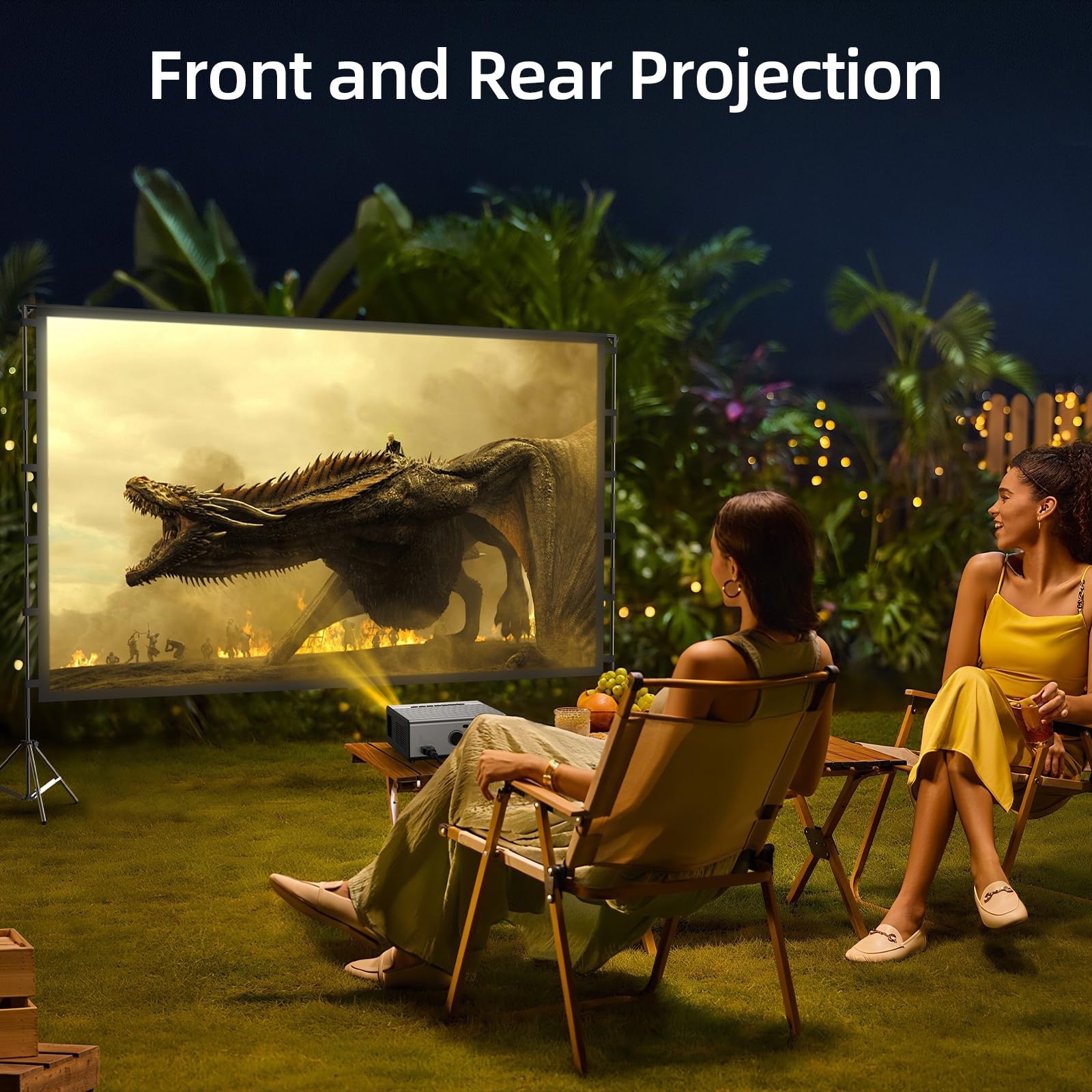 Projector Screen Outdoor, Projector Screens with Stand Portable 120" Foldable...