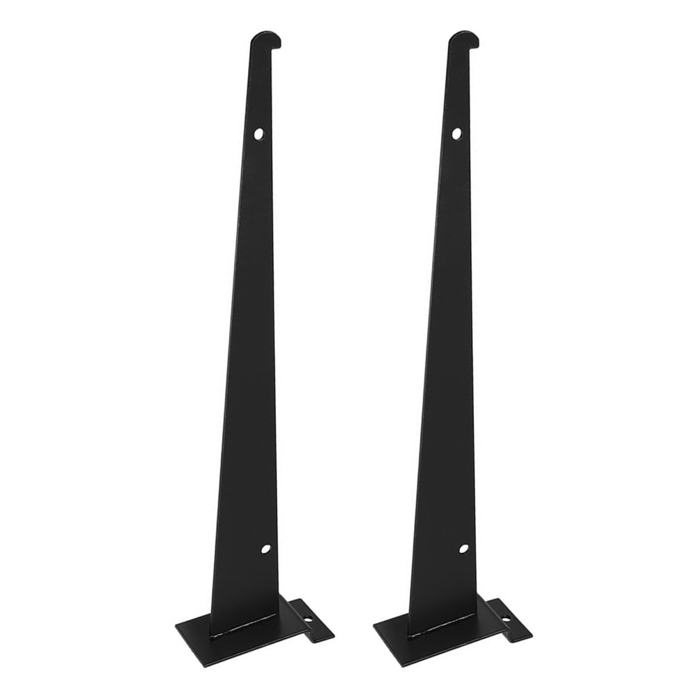 2Pcs Metal Slatwall Shelf Brackets Heavy Duty Wall Mounting Supports Black Iron