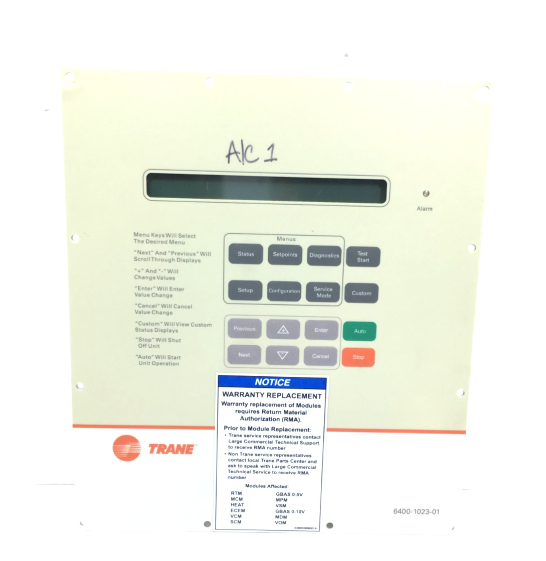 Trane 6400-1023-01 Adaptive Control Panel X13651094090 used #P166A