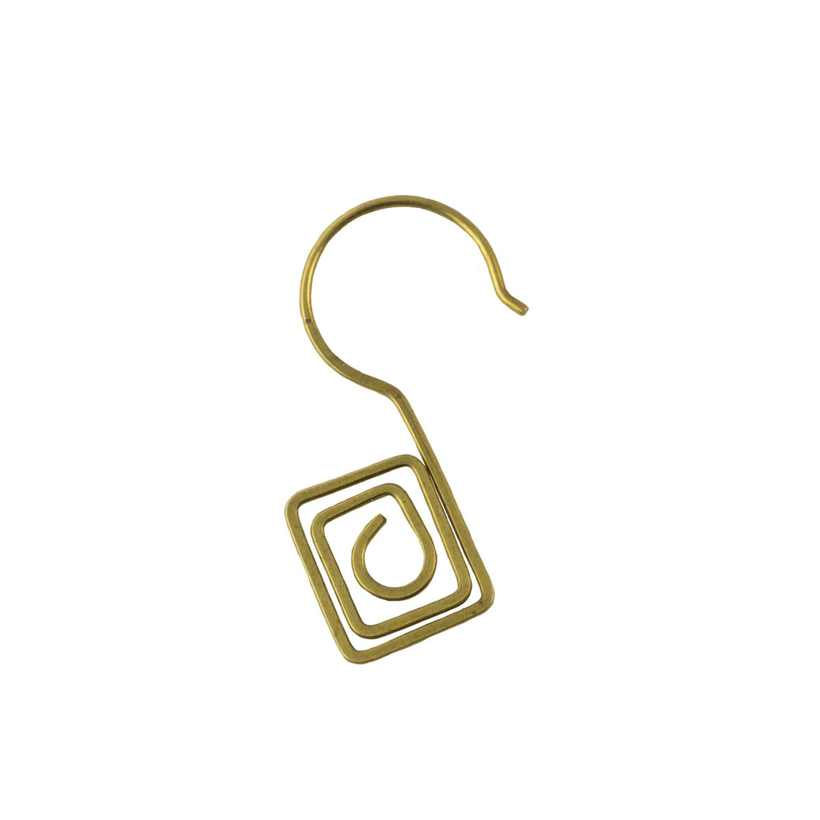 Vintage Raw Brass Square Spiral Mod Ear Wires (6) fnd015