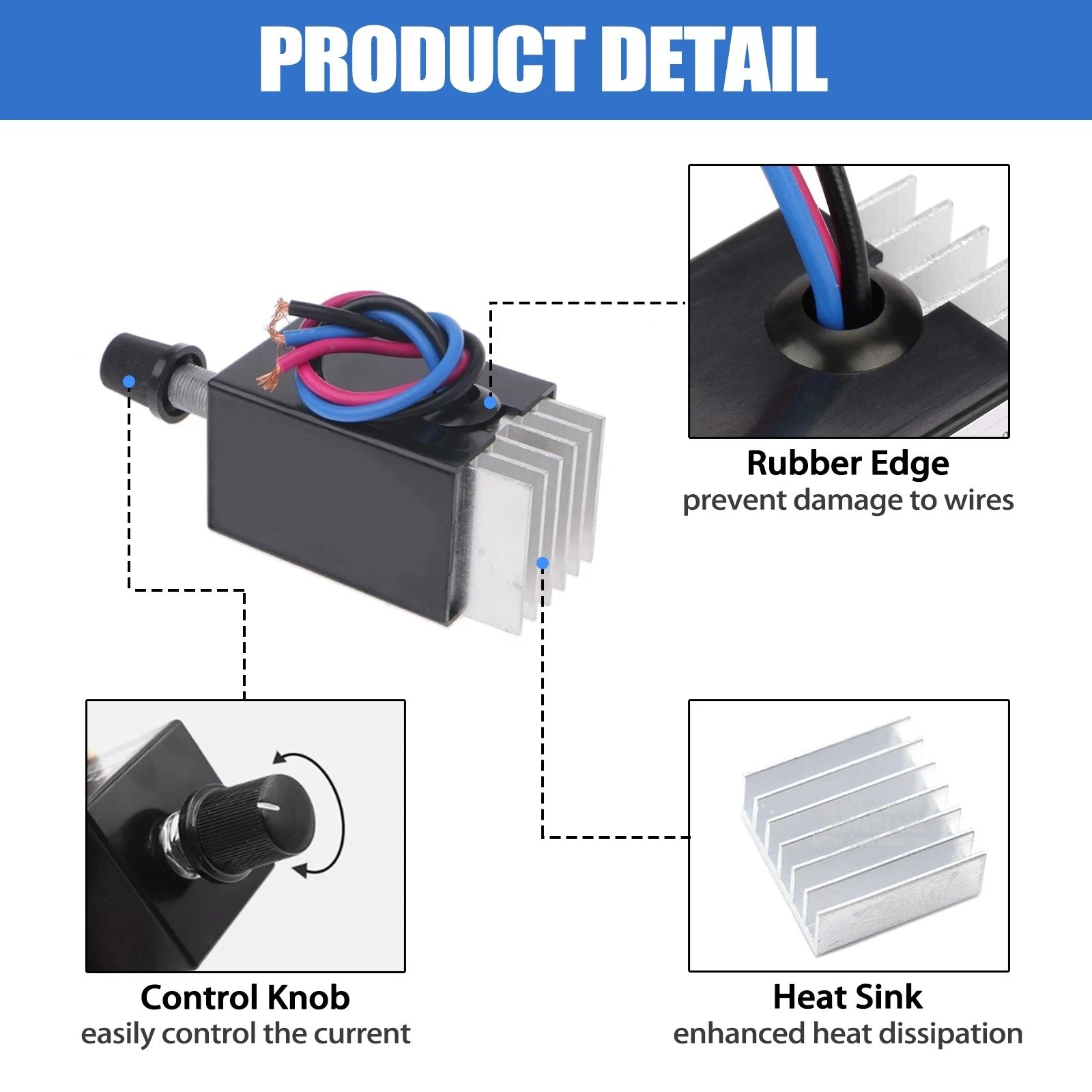 2x DC12V/24V 10A PWM Control Module for Fan Motor Speed Ventilation System