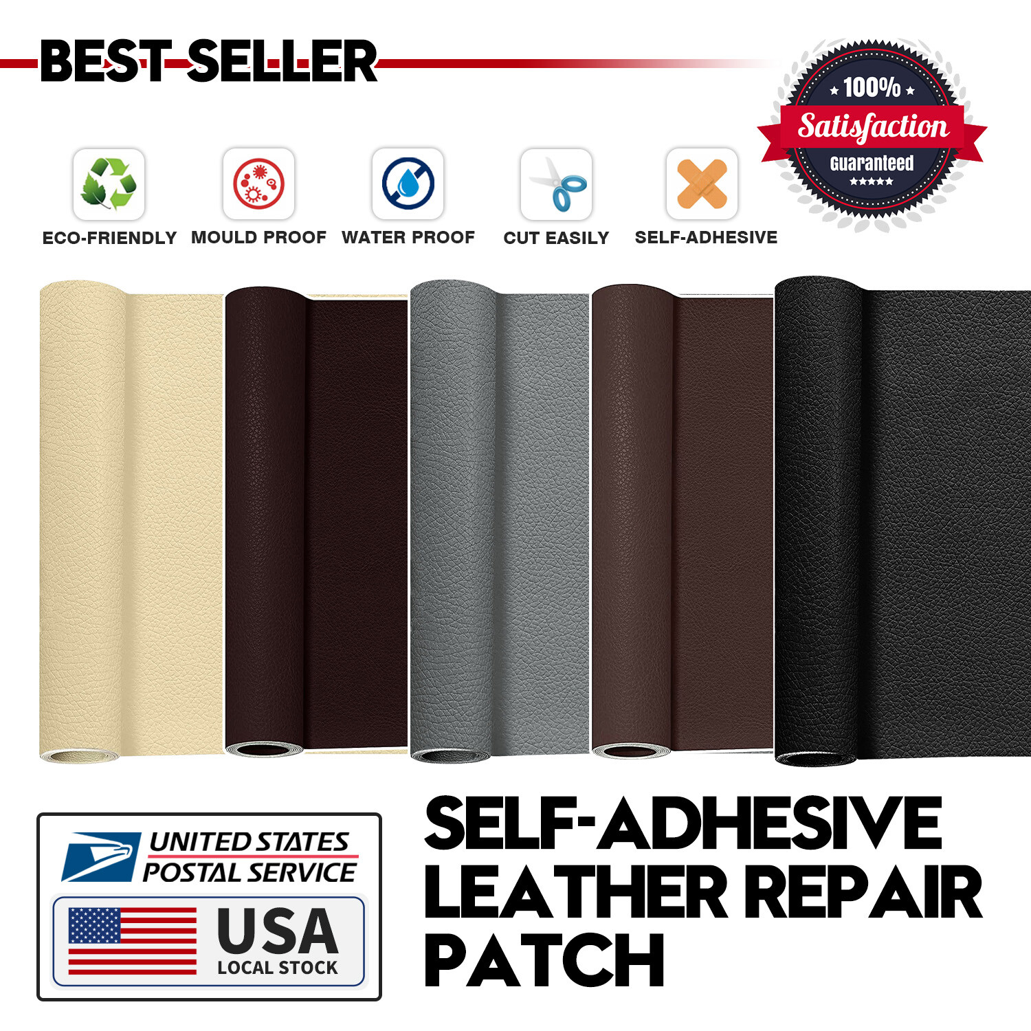 Leather Repair Tape Self-Adhesive Patch For Car Seat Furniture Sofa Upholstery