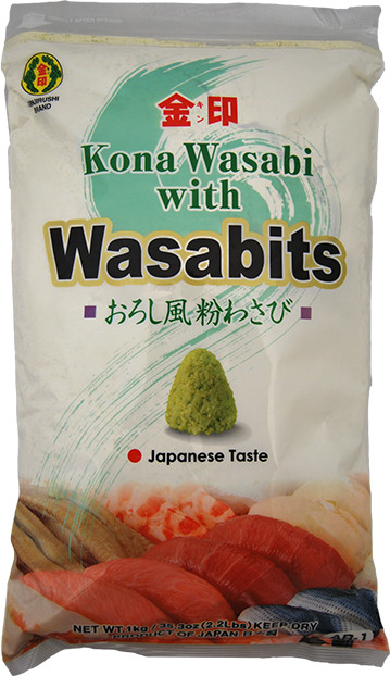 Japanese Kinjirushi Kona "Wasabits" Wasabi Powder 1kg (2.2 lb) Made in Japan