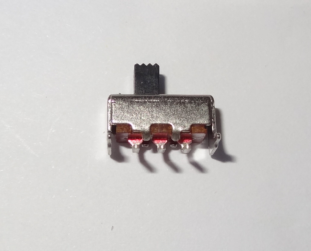 1 pc slide switch, SPDT, PCB, side mount (10D1e)