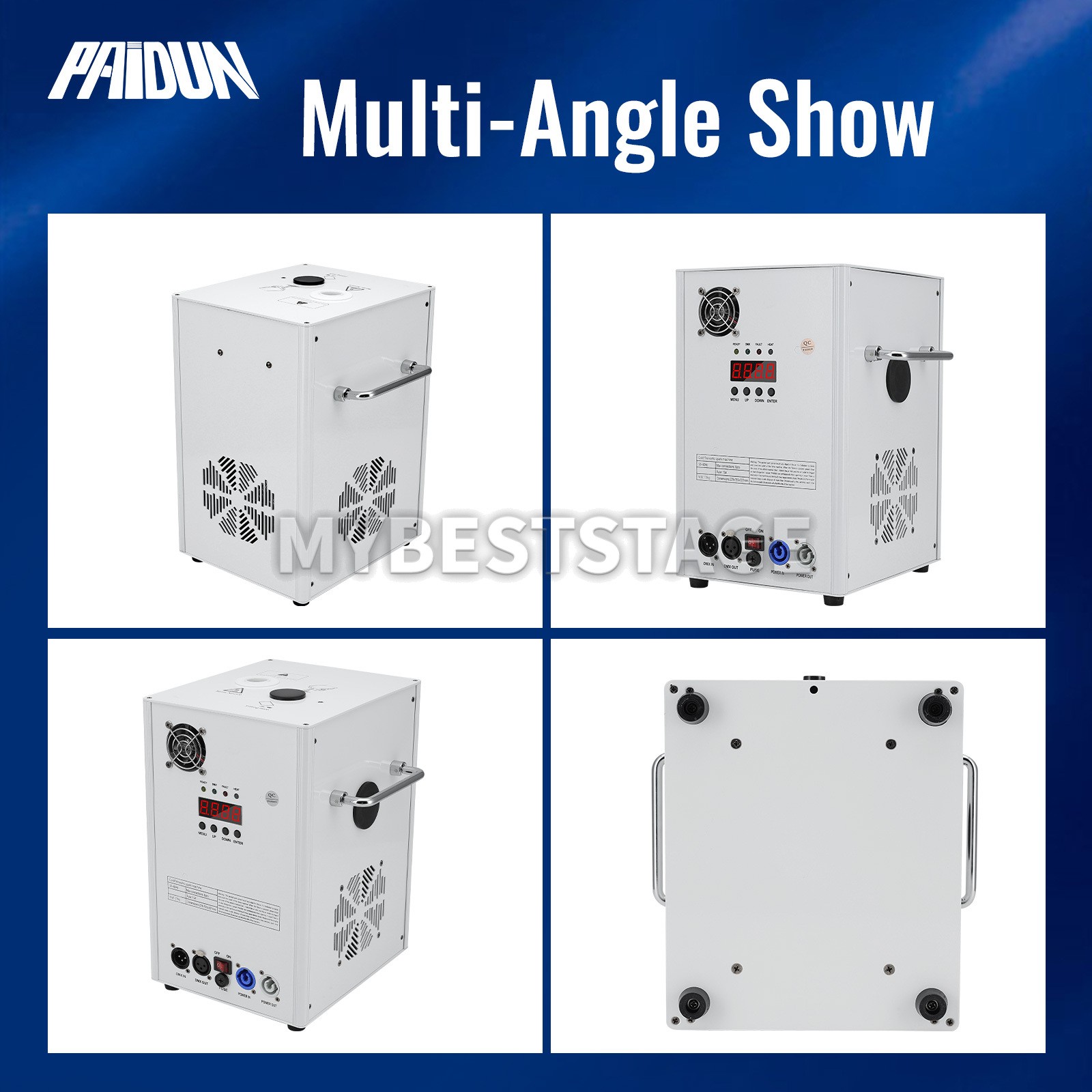 PAIDUN 2PCS Large Cold Spark Machine 850W DMX Firework Stage Effect Flight Case