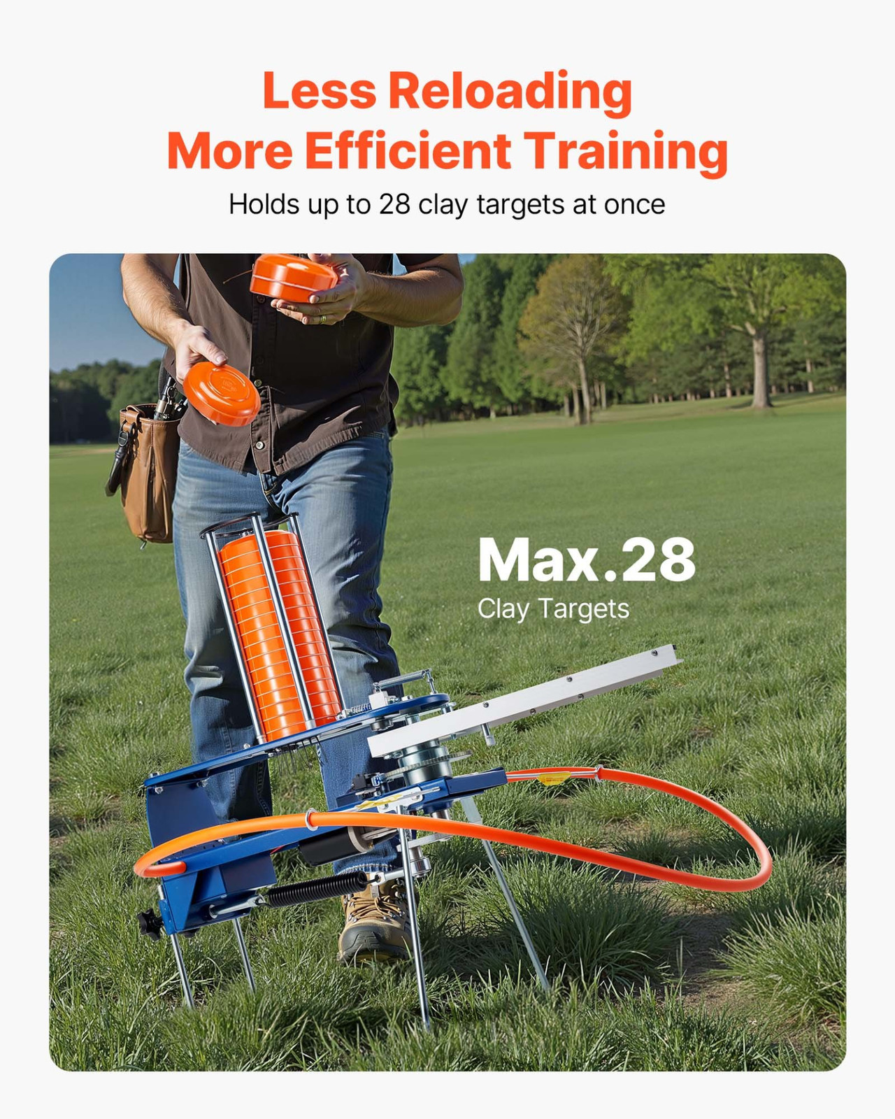 Automatic Clay Target Thrower – Holds 28 Clays, Launches Up to 45 Yards, Durable