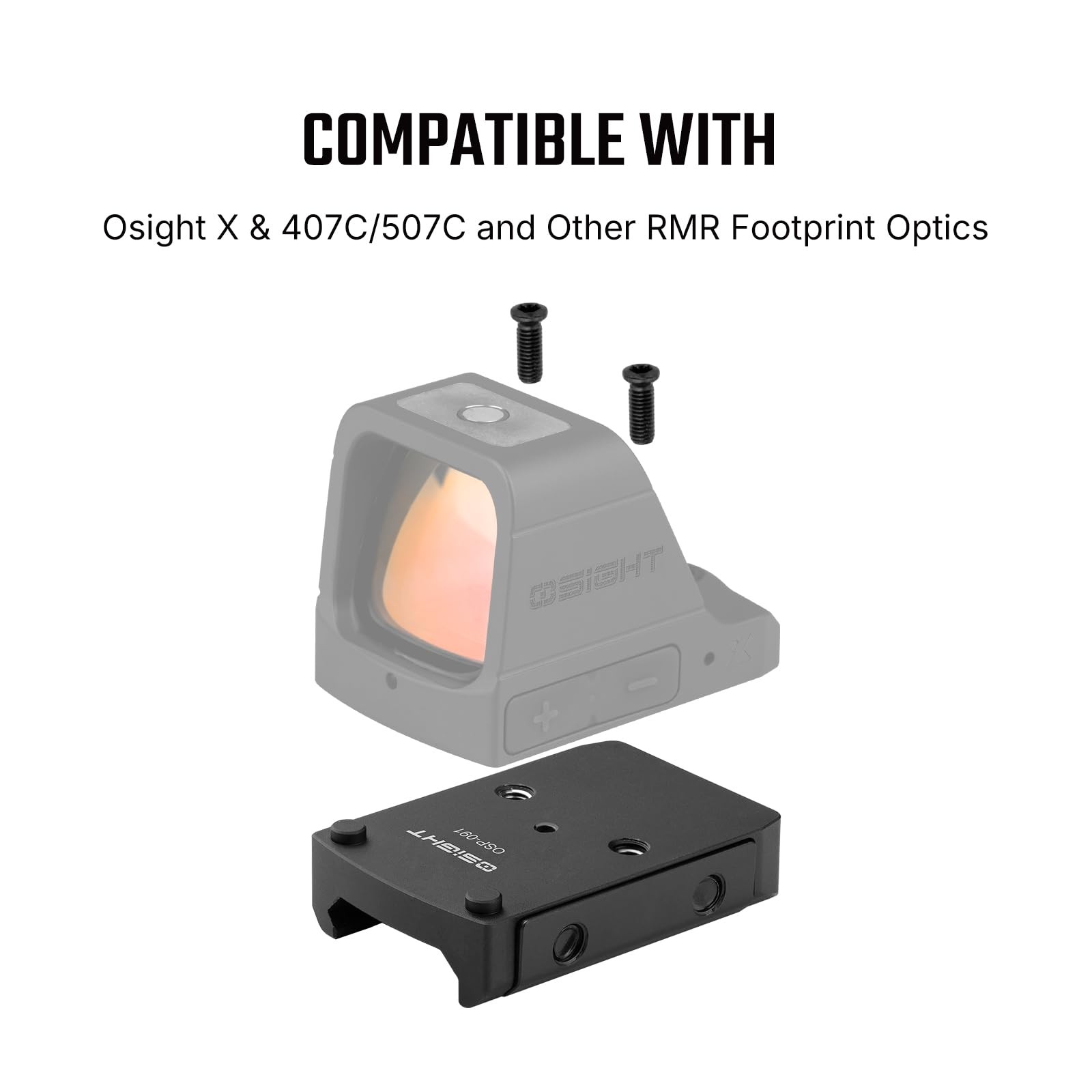 OSIGHT OSP-091 Low Profile Picatinny Mount for Osight X, RMR/407C/507C Black