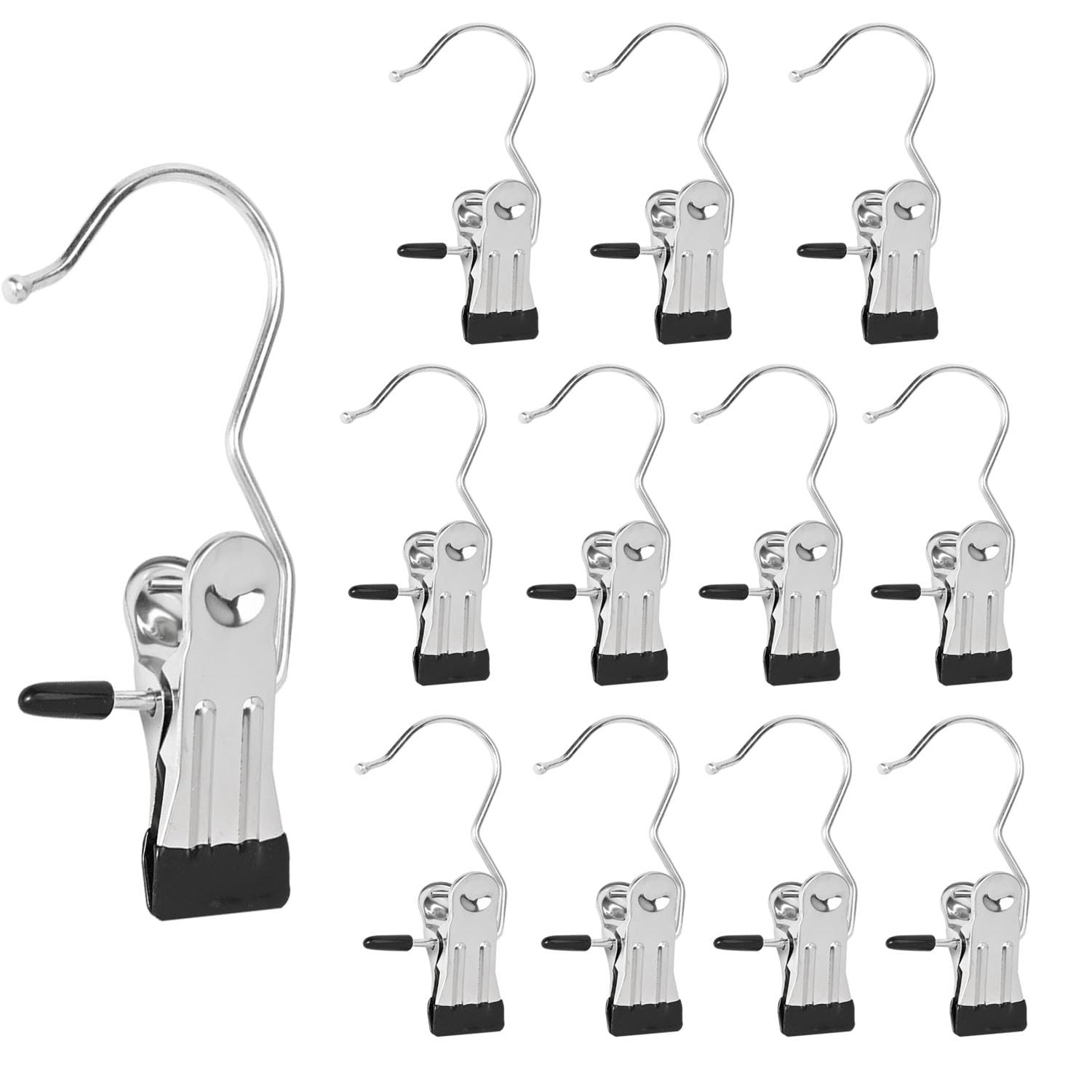 12-Pack Boot Hanger Clips Laundry Hanging Hooks Clothes Pins for Closet