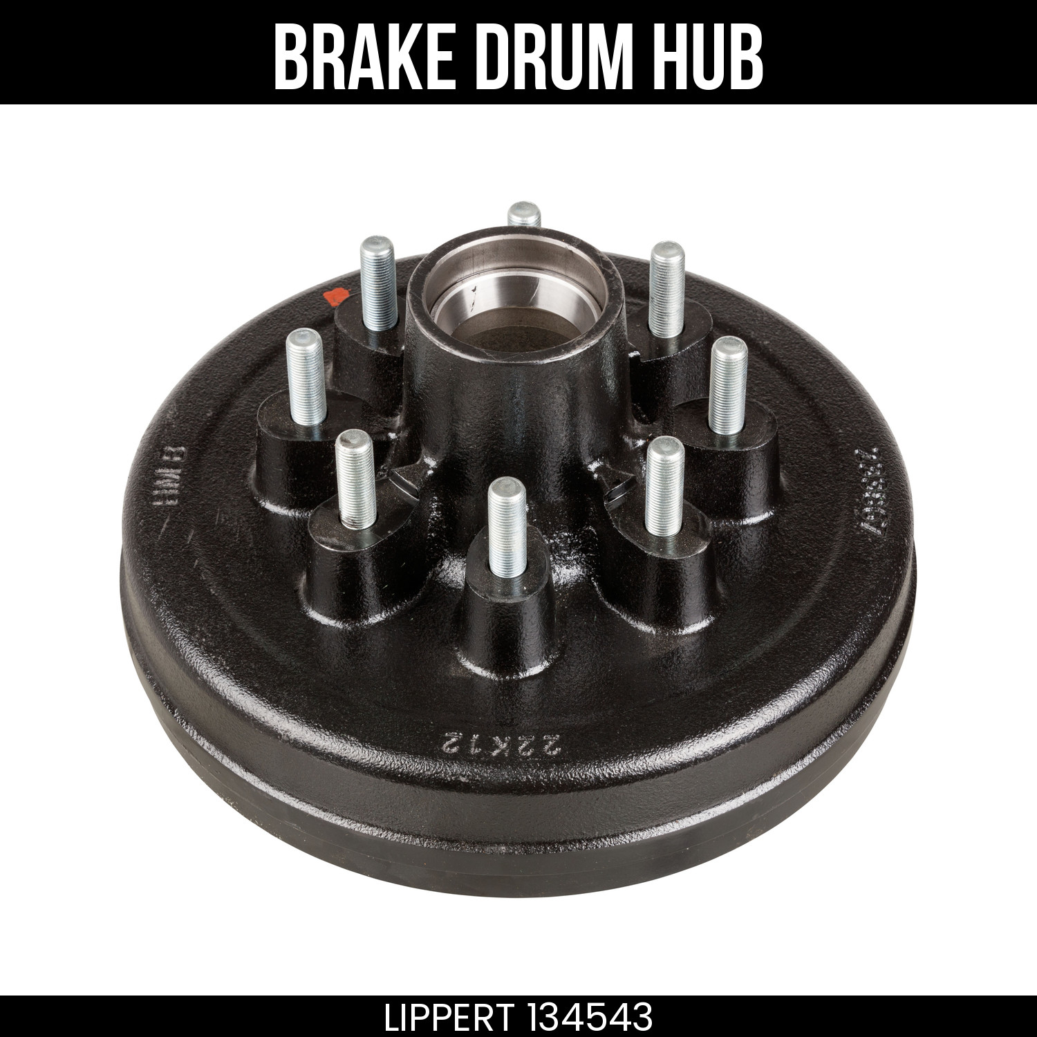 CURT 12 Inch Brake Drum Hub for 7,000 lbs Axle 8 on 6-1/2 Inch 134543