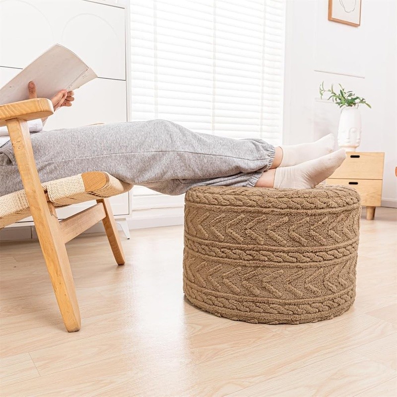 Boho Pouf Ottoman Footrest Decorative Stool Couch Cushion Non-Slip Seat New