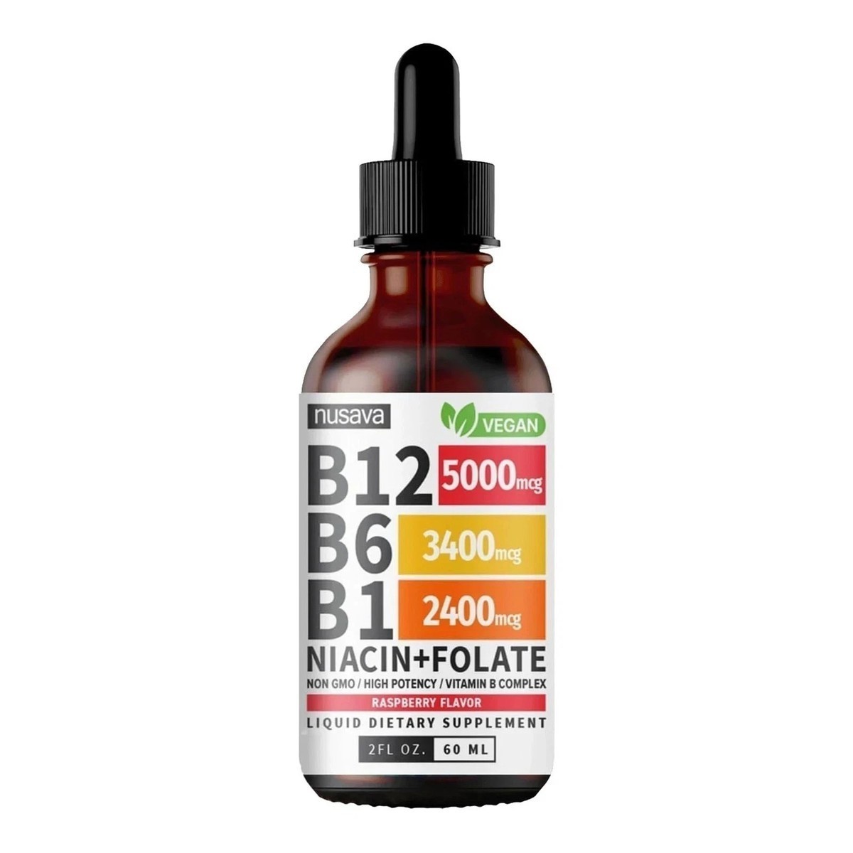 Nusava Vitamin B complex - B 12, B 6 & B 1 + Niacin & Folate Single EXP. 09/2026