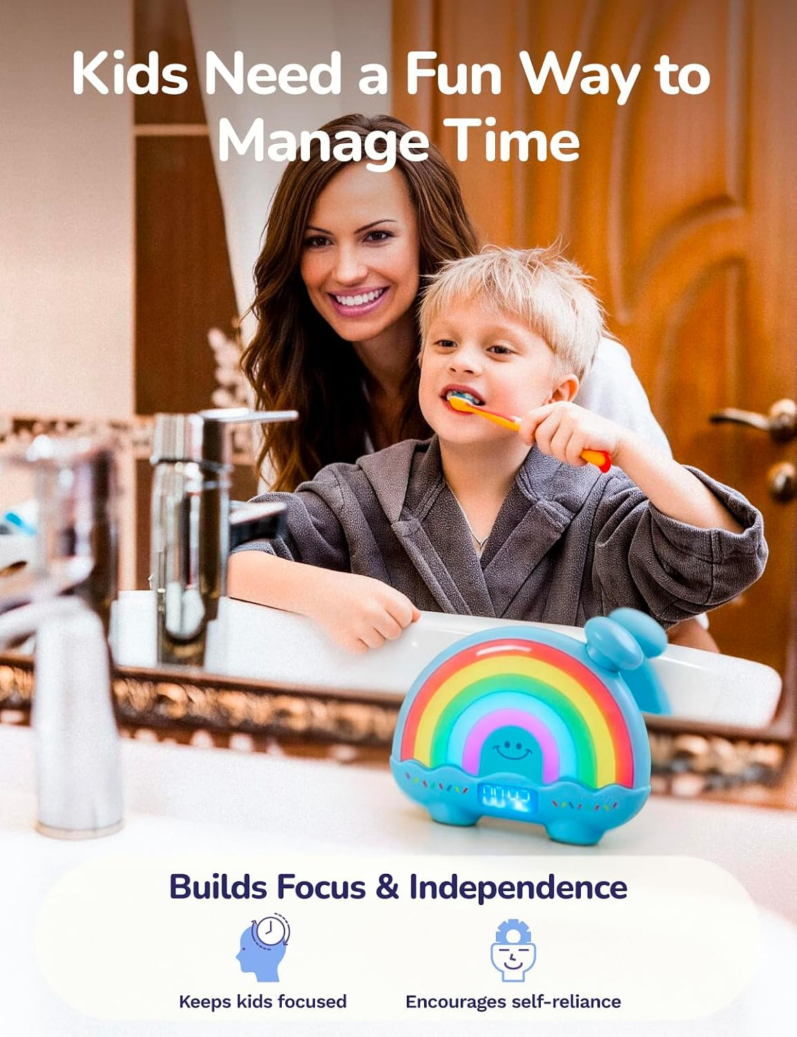 Timer Pal, Rainbow Visual Timer for Kids/Adults, 0-99 Minutes Light Timer | Rech