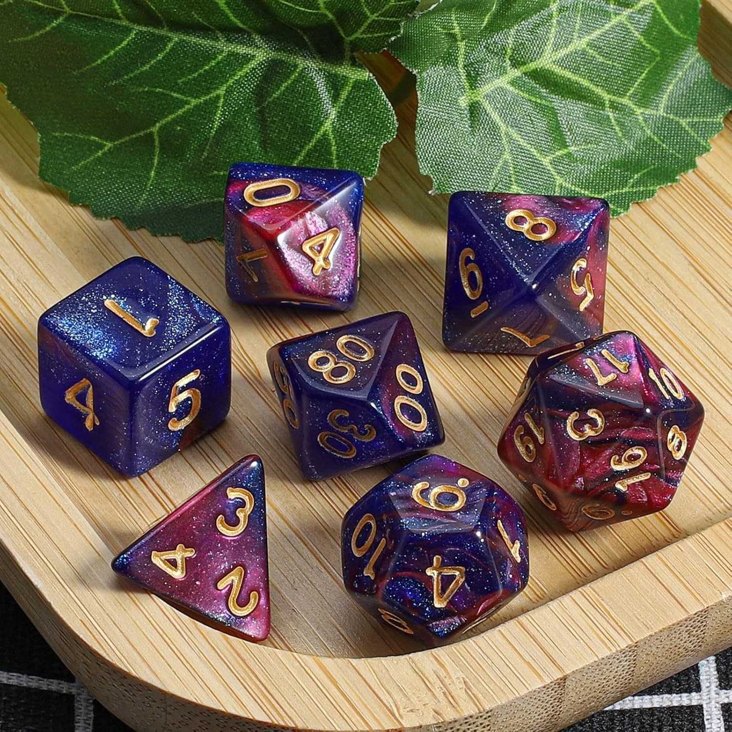 Durable Eco-Friendly Polyhedral Dice Set with Storage Bag for Tabletop Games