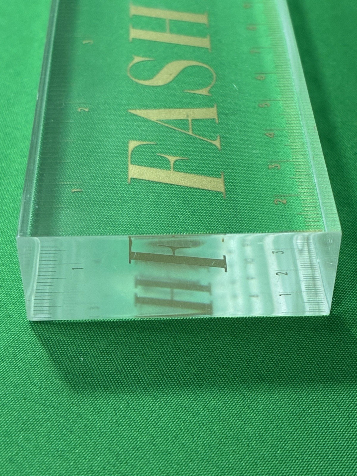 CLEAR GLASS RULER “Fashion Has No Rules” 15 Inches Rare ** FREE SHIPPING *