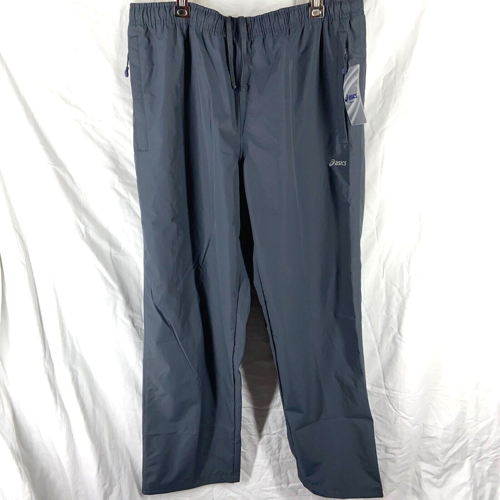 ASICS Mens Dark Gray Waterproof Pants Size L