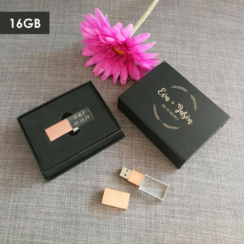 Personalized Crystal USB Flash Drive & Box Bundle, Wedding Gifts, Wedding USB