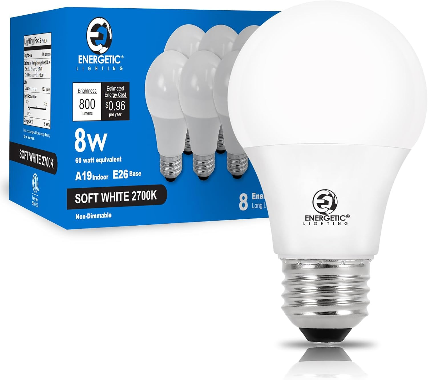 Light Bulbs 60 Watt Equivalent LED Non Dimmable 15000 Hours 4 Colors