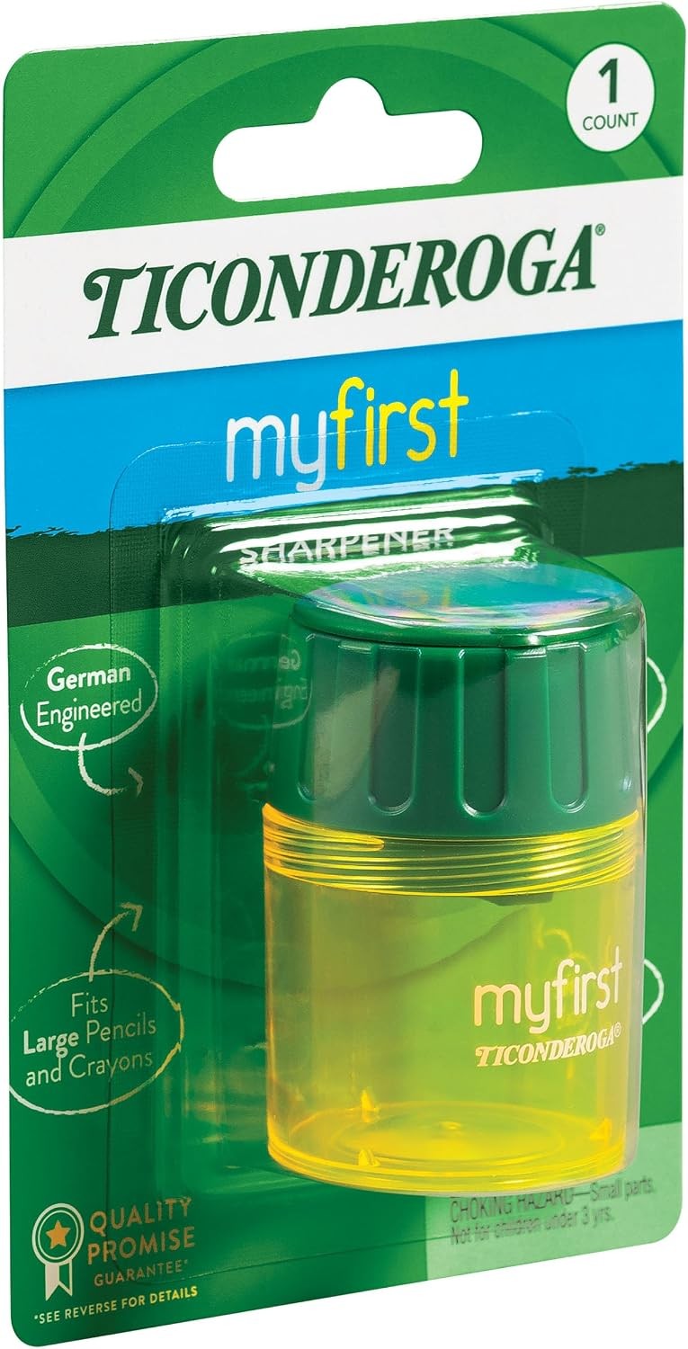 My First Pencil Sharpener, 1 Hole, Large Barrel, Yellow/Green