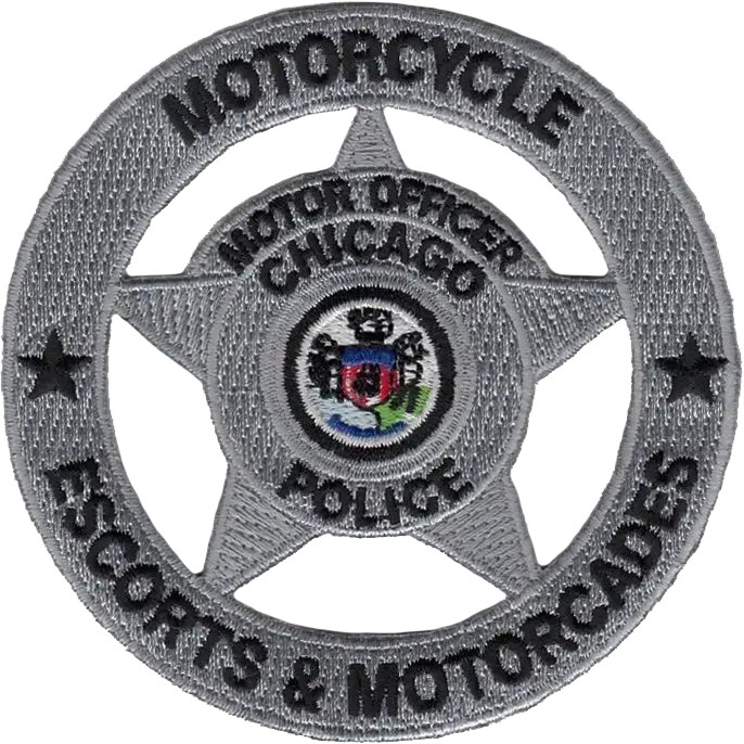 CHICAGO POLICE MOTORCYCLE PATCH: Escorts & Motorcades - Chicago Police Star