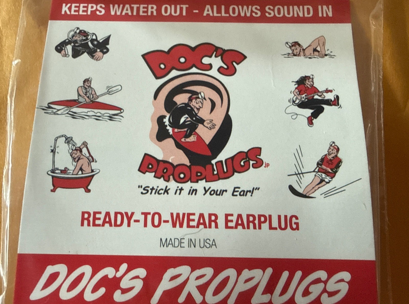 Doc's Proplugs - Vented, Clear Size Small ***USA Seller*** Brand New Non-Leashed