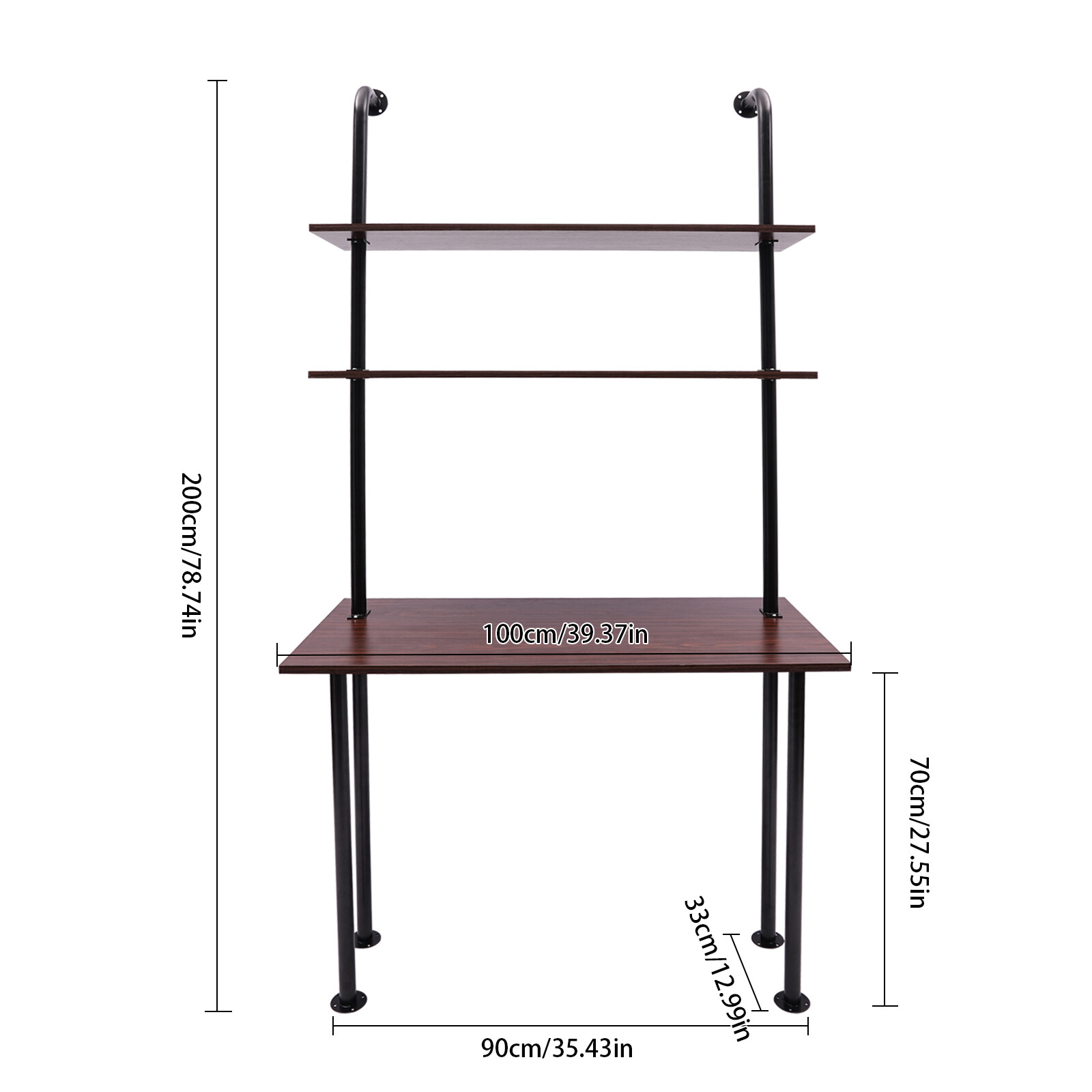 Metal Bracket Desk Wall Mounted Space-saving Computer Table Load-bearing Office