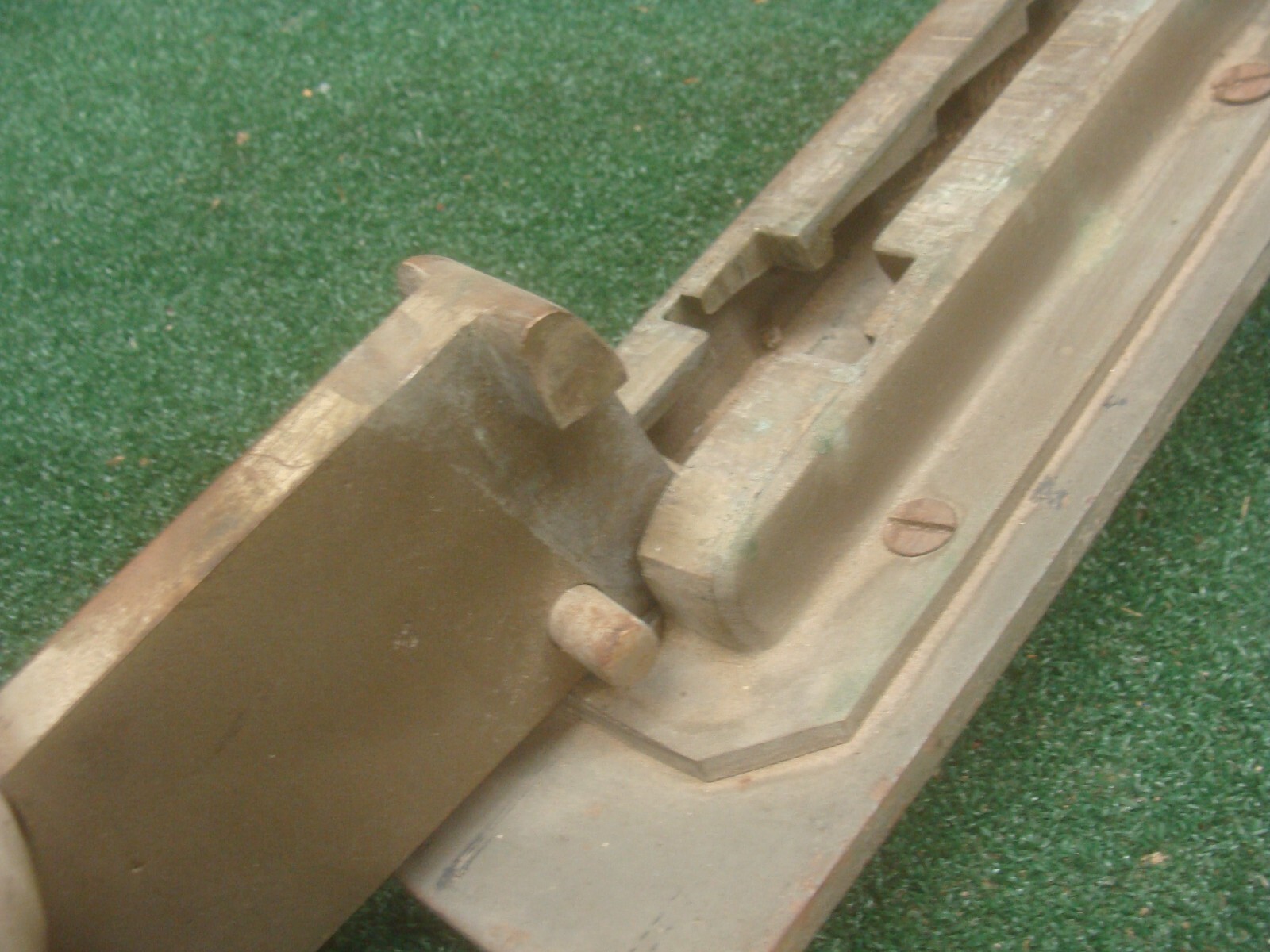 Vintage work bench adjustable seat attachment Brass Nautical Military Industrial