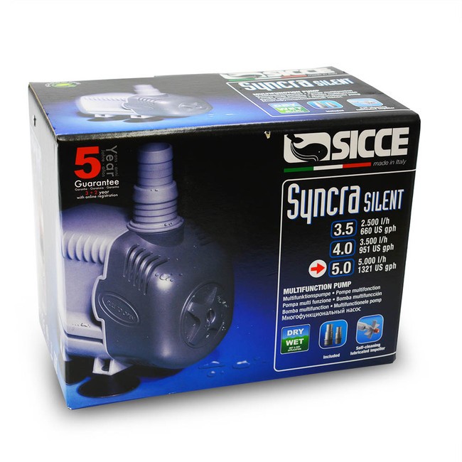 (OPEN BOX) Syncra "Silent" Pump Model 5.0 (1321 gph) 12.6 ft. Head - Sicce