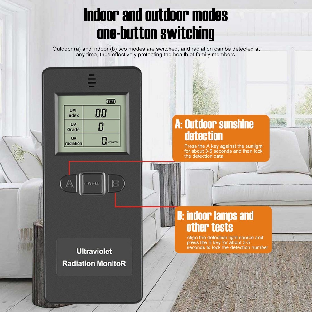 Sunlight Ultraviolet Radiation Detector LCD Digital Display UVI Meter Radiometer