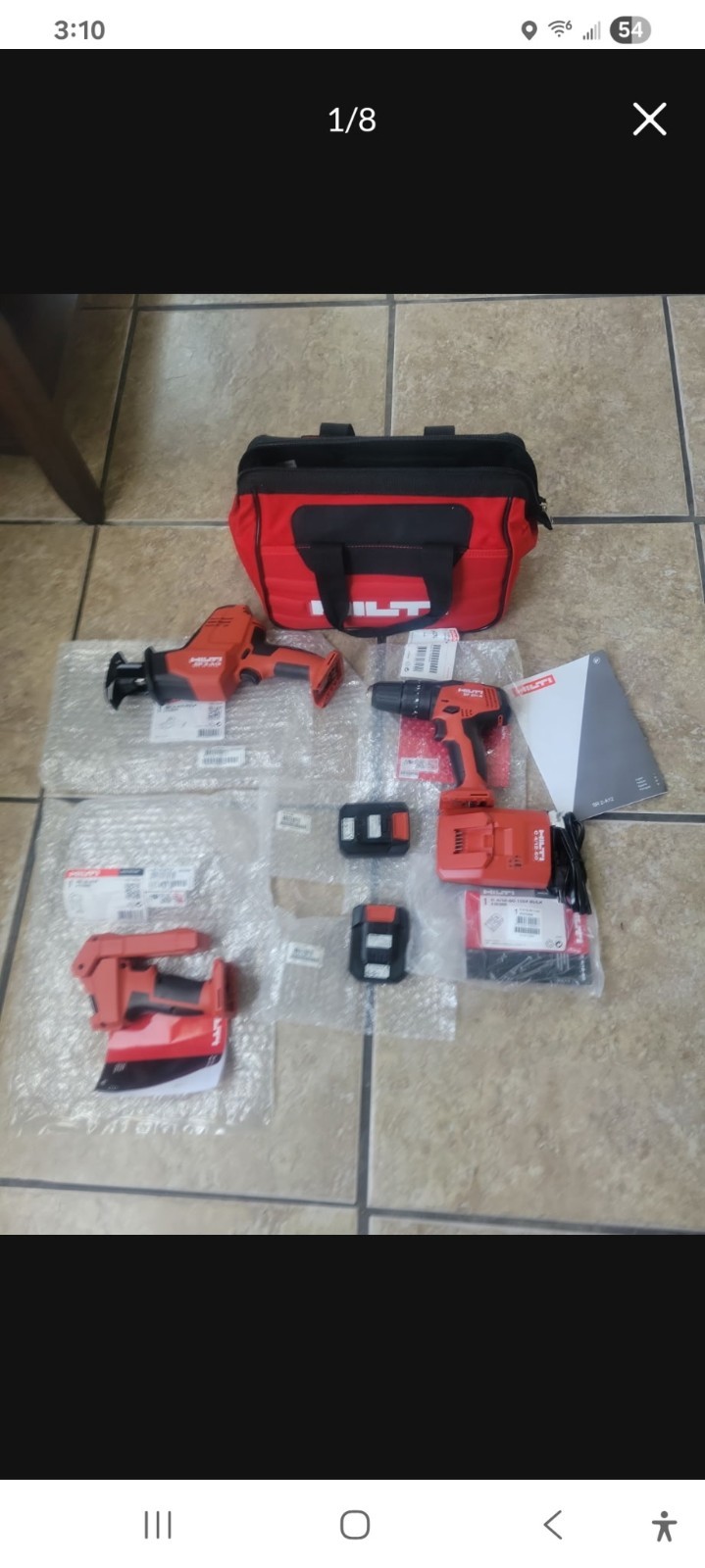 Hilti 12V Li-Ion 3-Tool Set SF 2H-A SR 2-A12 SL 2-A12 +2 Bat/Chg/Bag