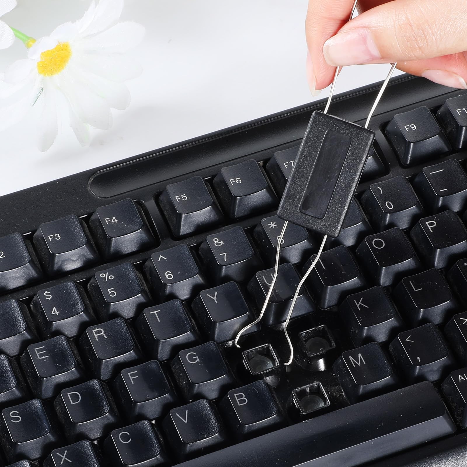 5 Pack Keyboard Keycap Puller Dust Removal Brush for Computer Keyboard Appliance