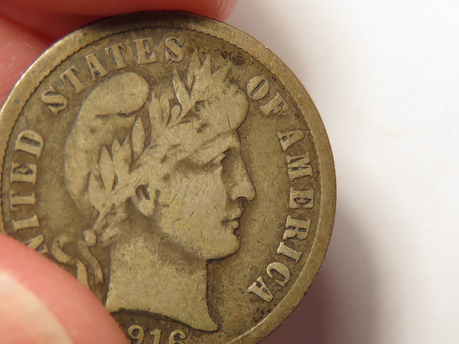 1916-S Barber Dime Grading Fine