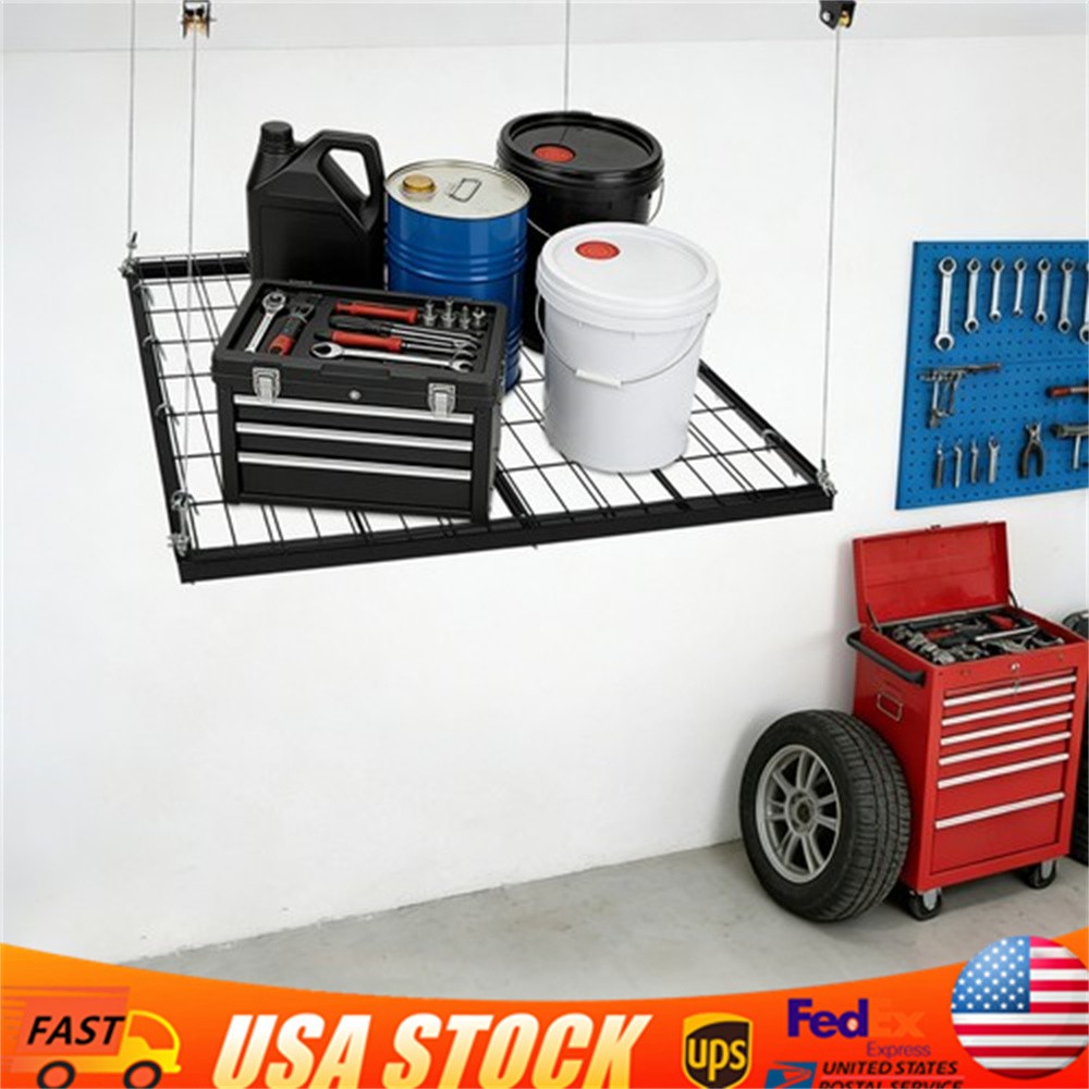 Metal Lifting Overhead Garage Lifting Storage Rack Ceiling Mount Heavy-Duty Rack