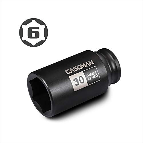 1/2" Drive x 30 mm Deep 6 PT Impact Socket, CR-MO, 30 mm (Deep) 6-Point Socket