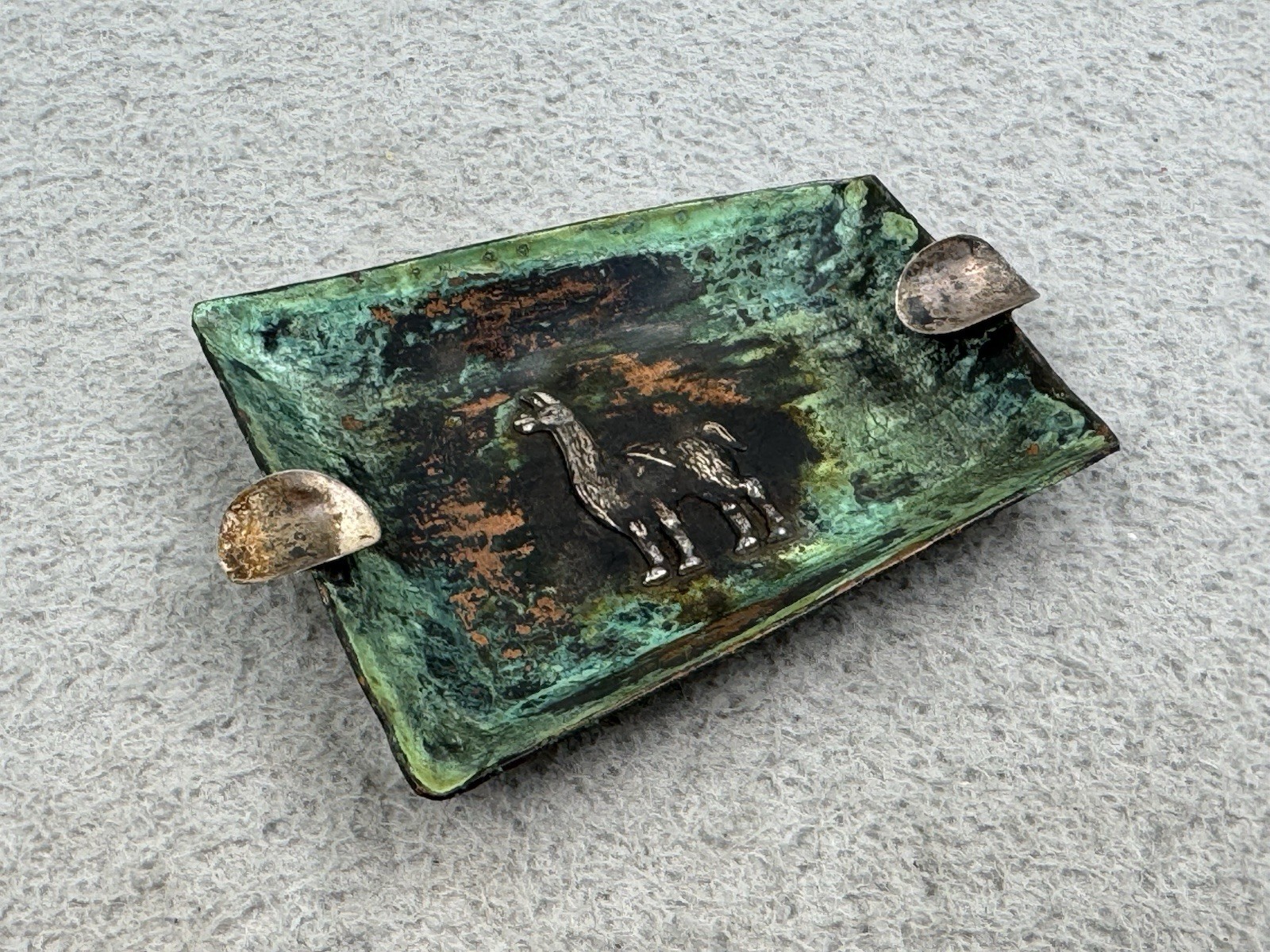Vintage Ashtray Llama Peru Copper