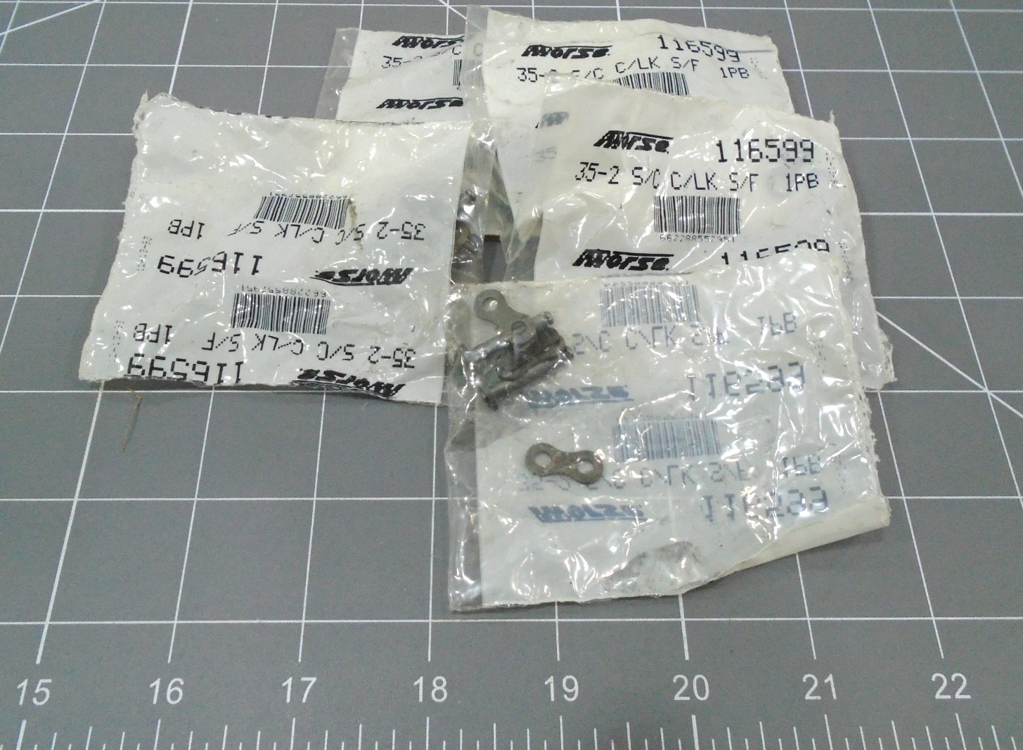 5 Lot NEW Morse 35-2 S/C C/LK S/F Connecting Link Double Roller Chain 116599