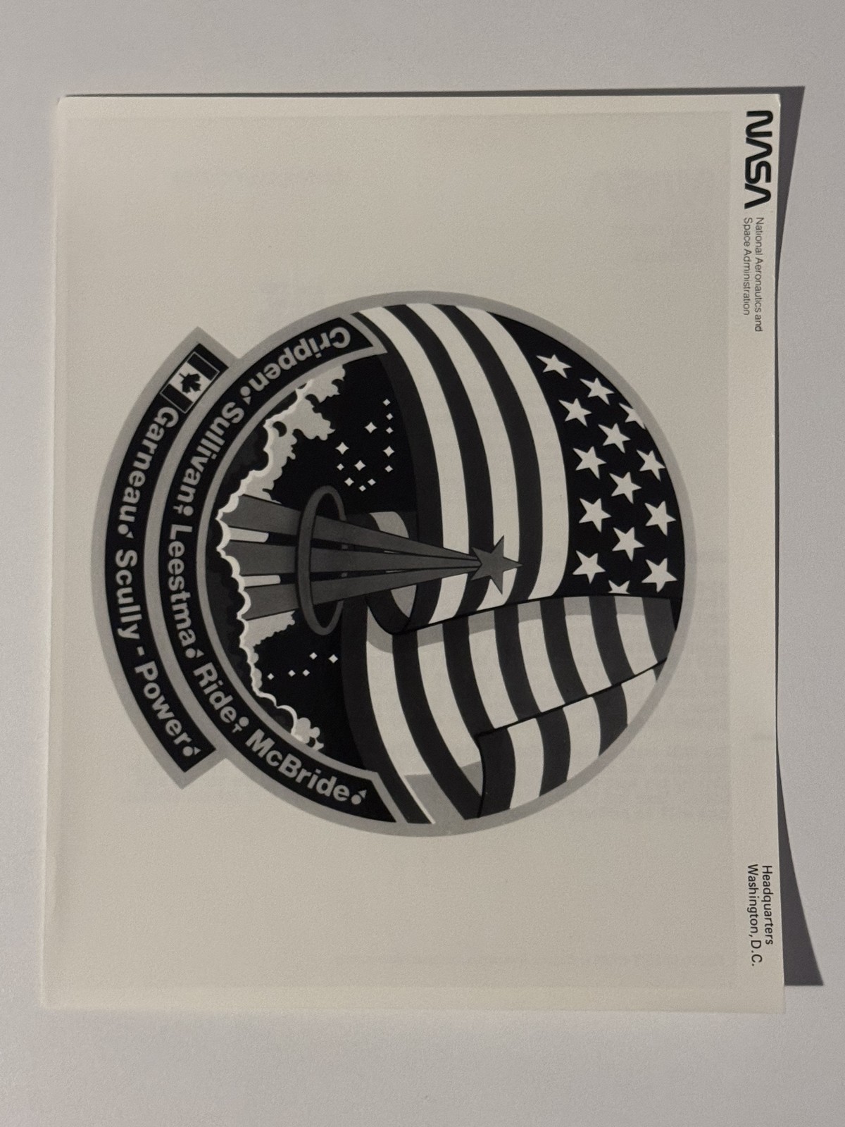 NASA STS-41F Crew Insignia Description And Symbolism Press Photo