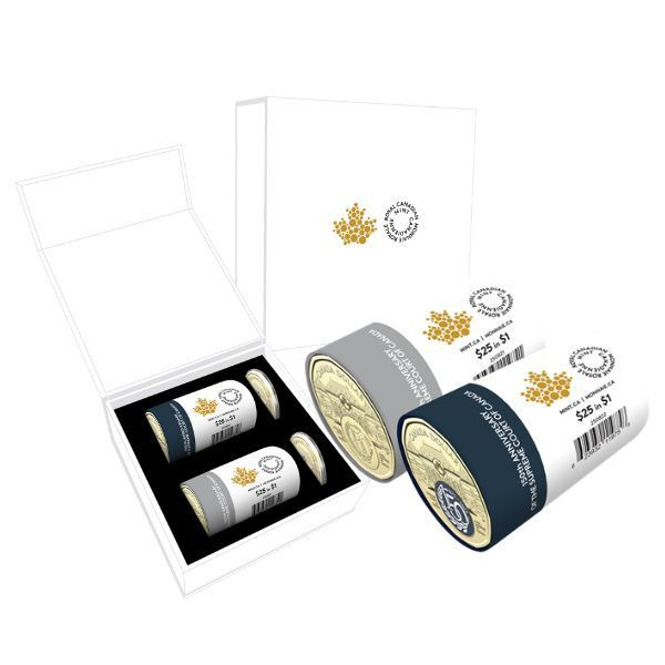 2025 Canadian $1 Colorized & BU Dollars, 150 Years Supreme Court rolls