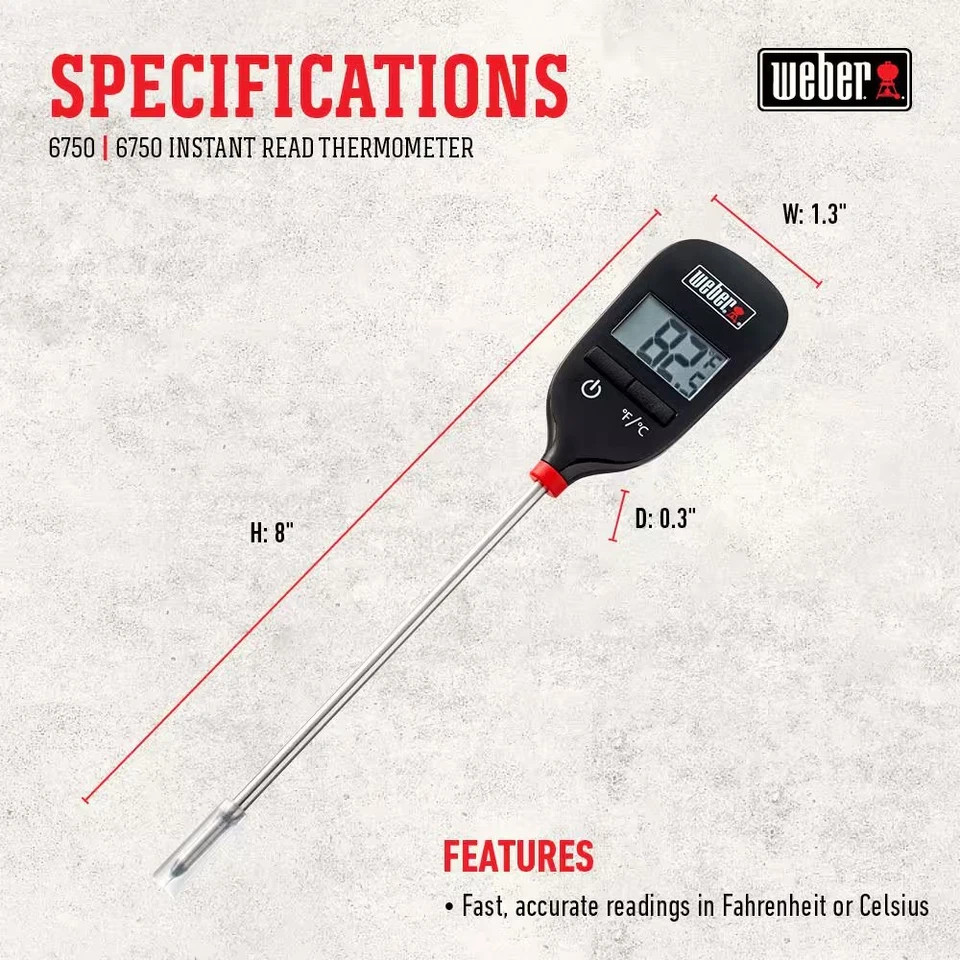 Weber Instant-Read Grill Thermometer Free Ship NEW