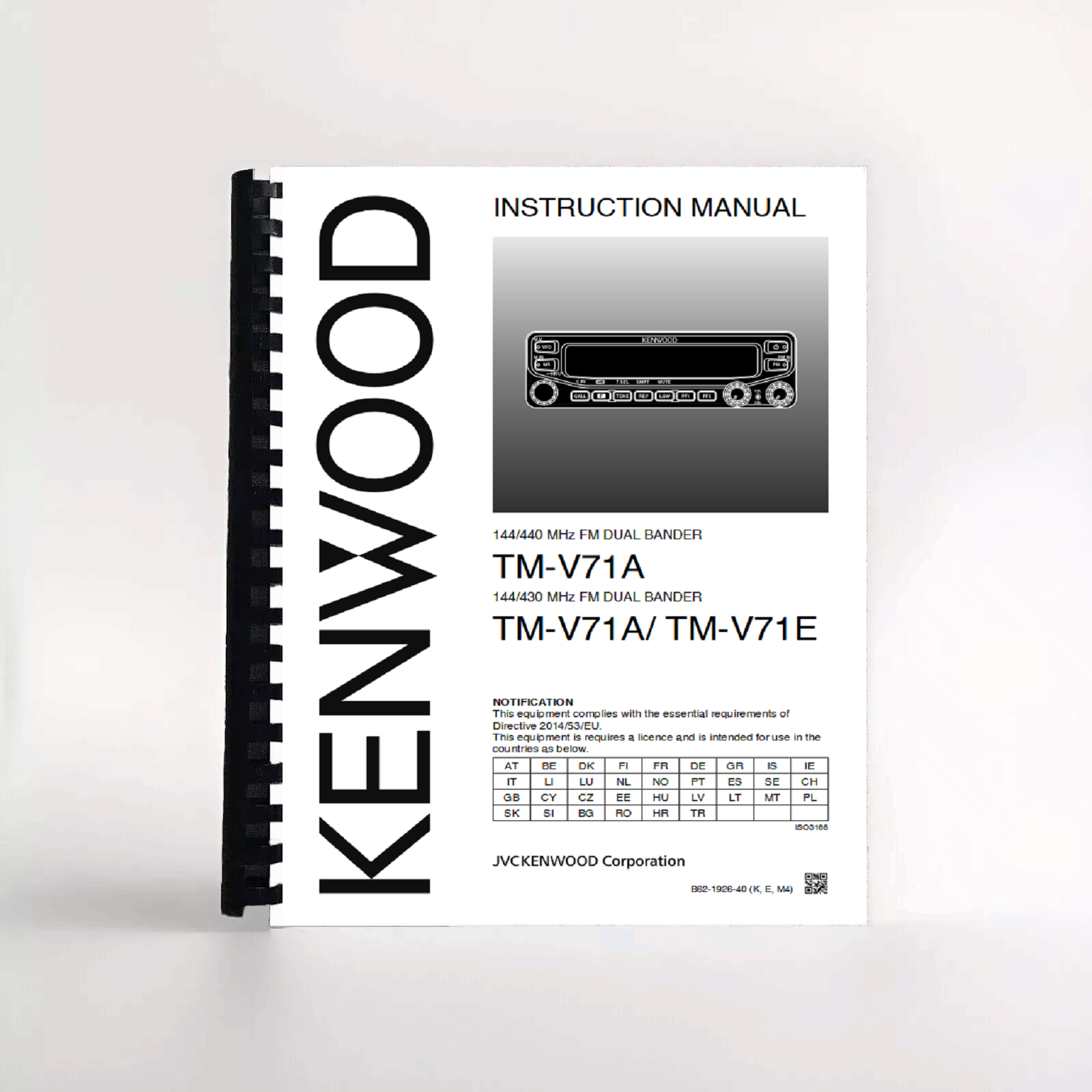 Owners Manual for Kenwood TM-V71A Tranceiver