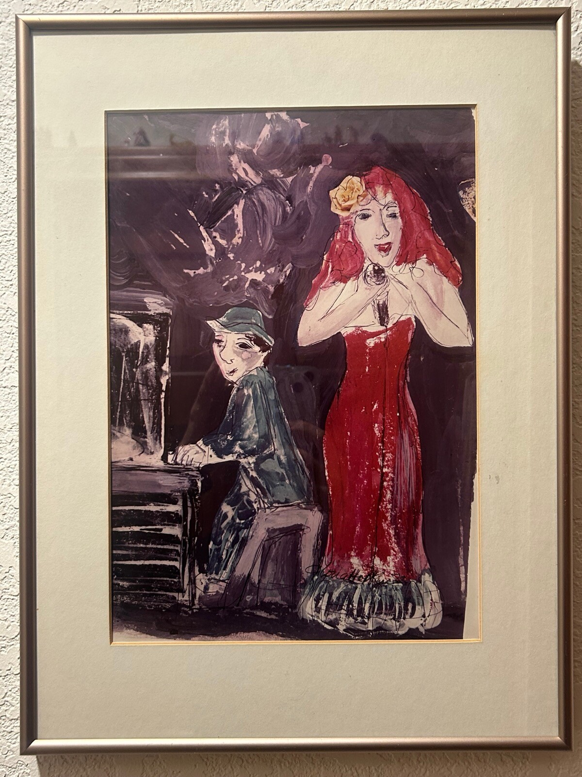 Vintage Gloria A Hopkins Mixed Media Artwork Lone Star Cafe Cabaret Jazz Cafe