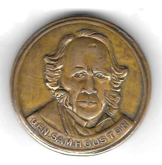 Medal on 1879 US Silver Dollar - Gen. Sam Houston