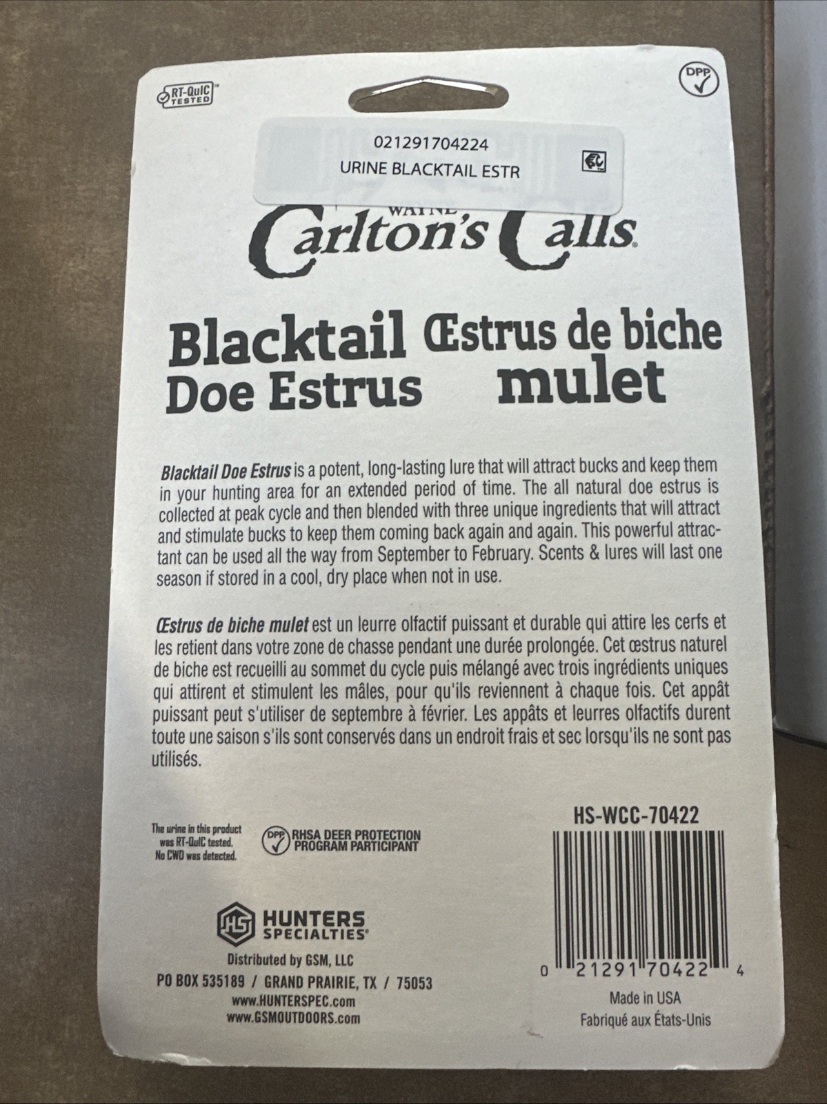 Blacktail Doe Estrus Hunting Scent Mulet Spike Wicks Carlton Calls Lot Of 5 New