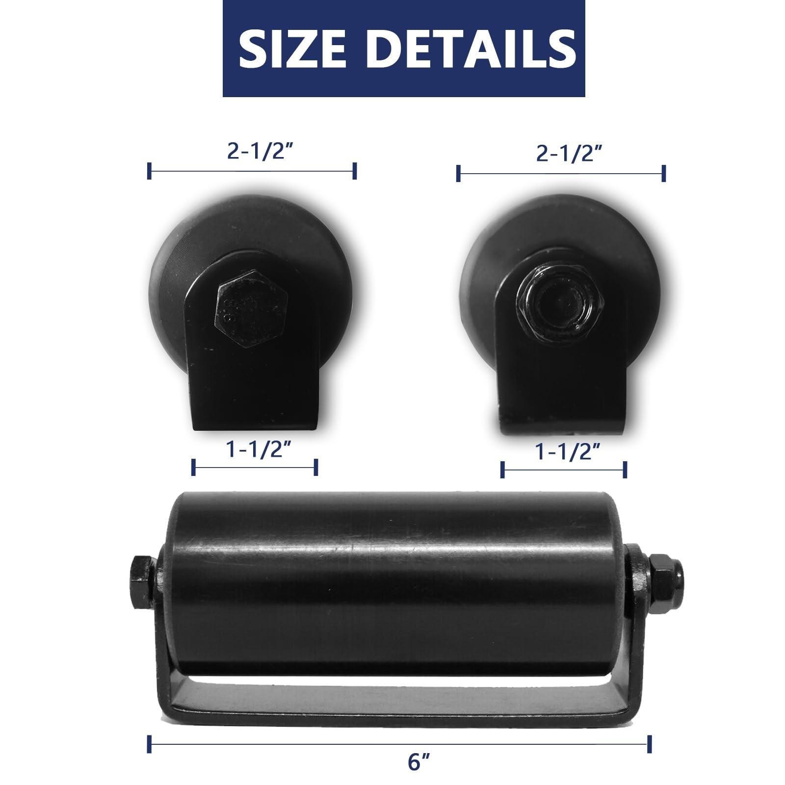 2Pack Slide Gate Guide Roller with C Post Welded Bracket, Hard Nylon Sliding ...