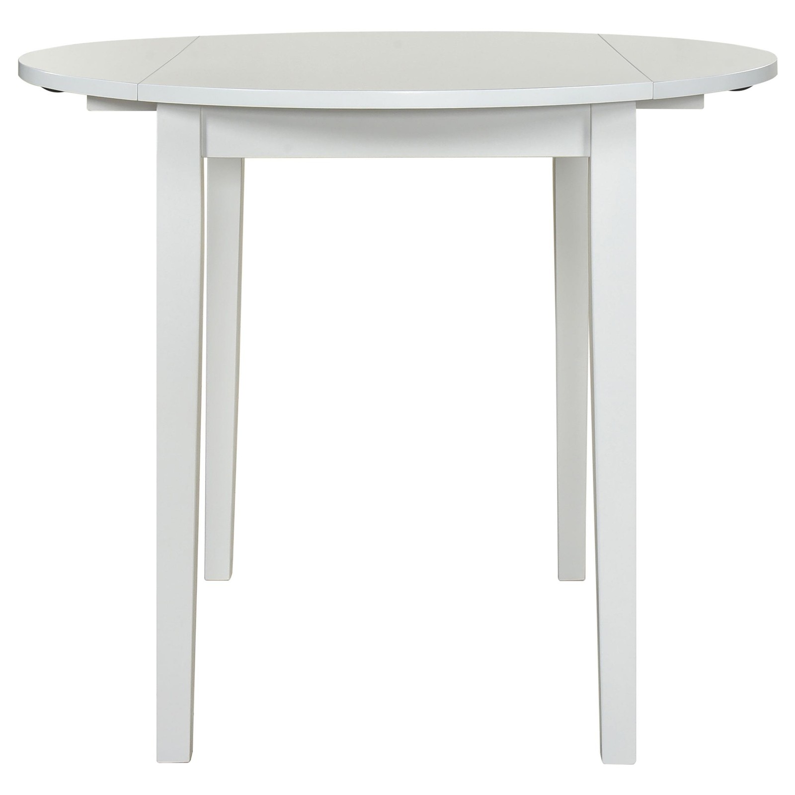 Coaster Bucknell 3-Piece Round Wood Drop Leaf Dining Table Set in White/Beige