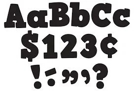 Black Bold Block 4" Letters Combo Pack