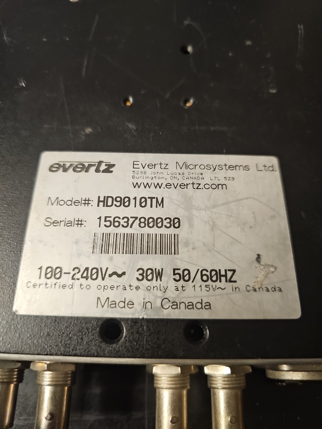 Evertz HD9010TM HD Time Code Master Reader Generator System LTC ATC 2x PS Untest