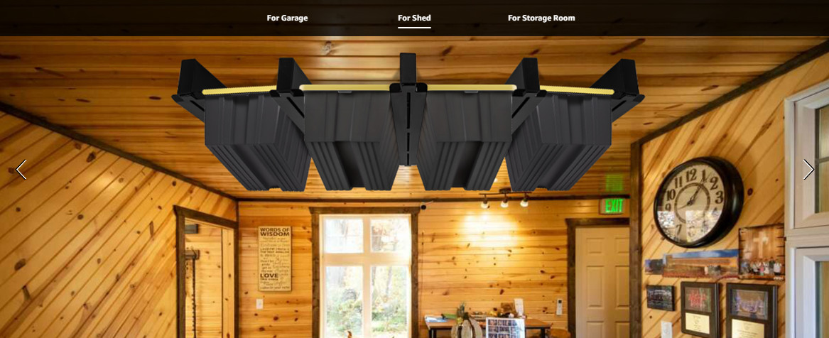 Garage Ceiling Storage Rack 4‑Bin Duty 400LB Utility Tote Organizer Pro Set