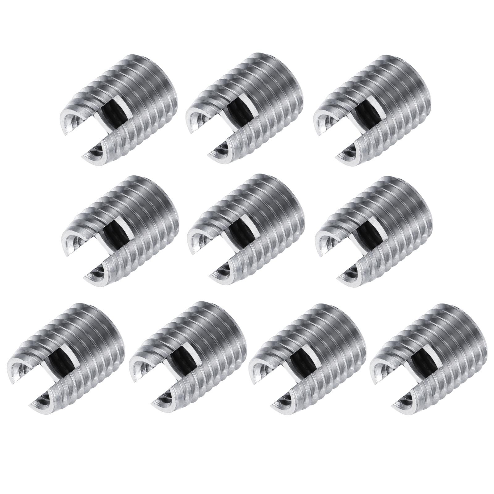 Self Tapping Threaded Inserts M8 M12x15mm Carbon Steel Repairing Nuts 10pcs