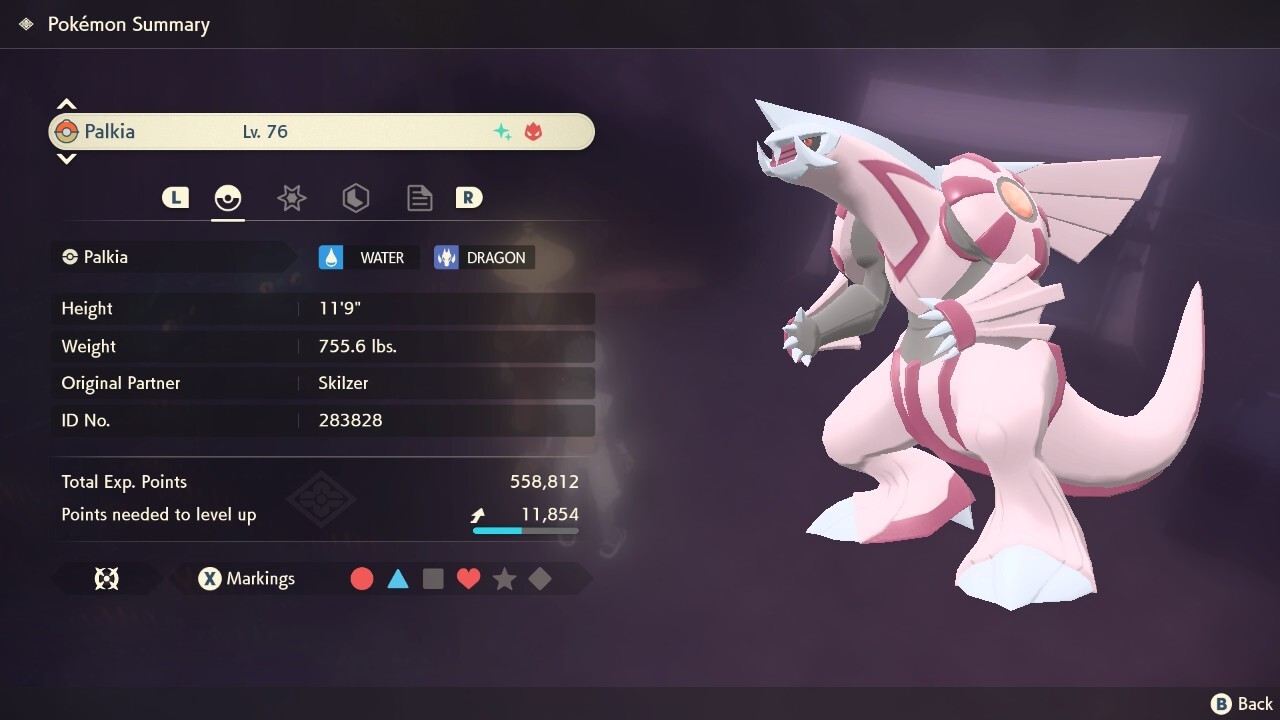 Pokémon Legends: Arceus Shiny Alpha Palkia ✨Pokemon ✨