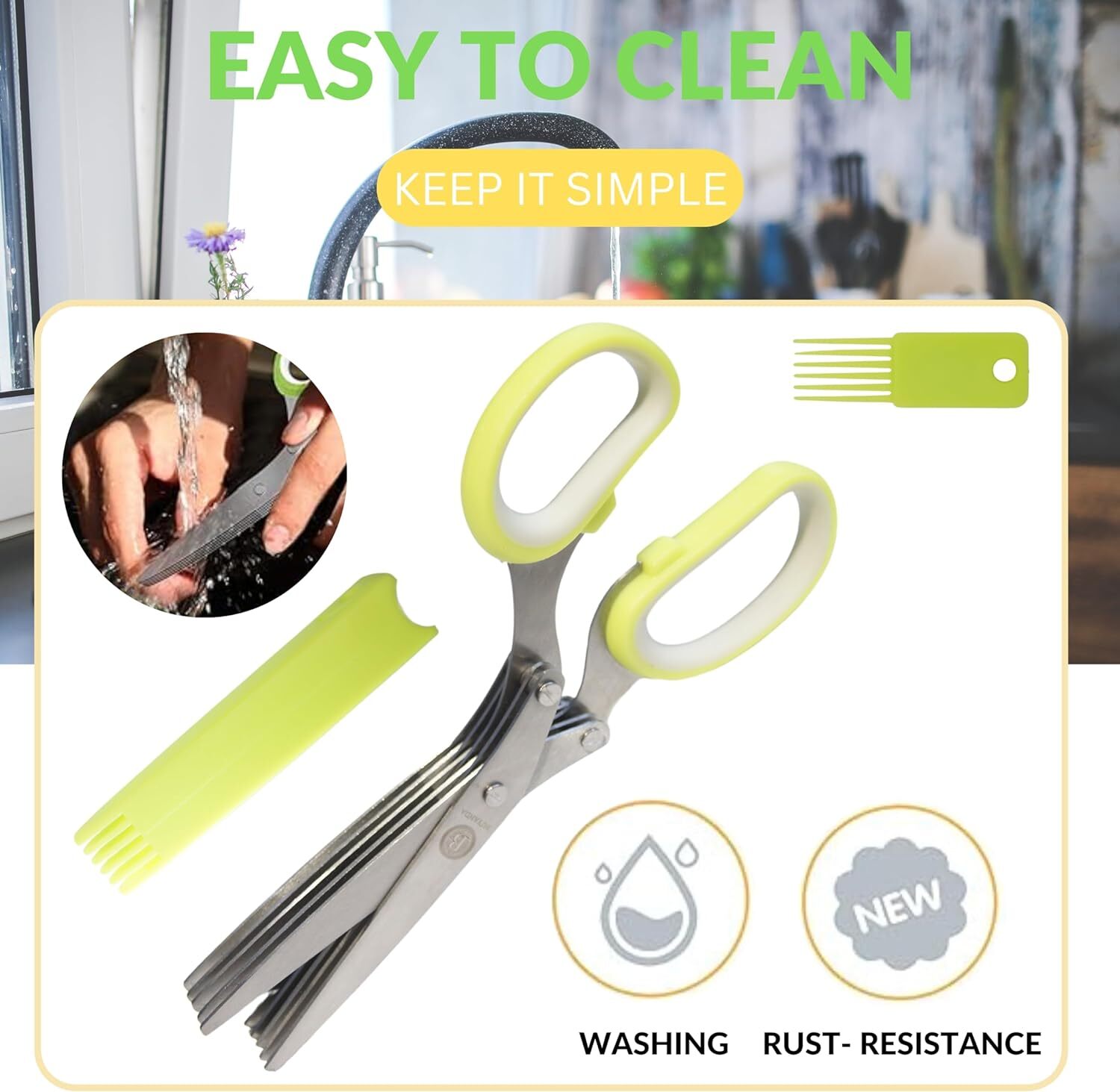 3Pack Stainless Steel 5 Blade Professional Shredding Scissors Sharp Kitchen Tool